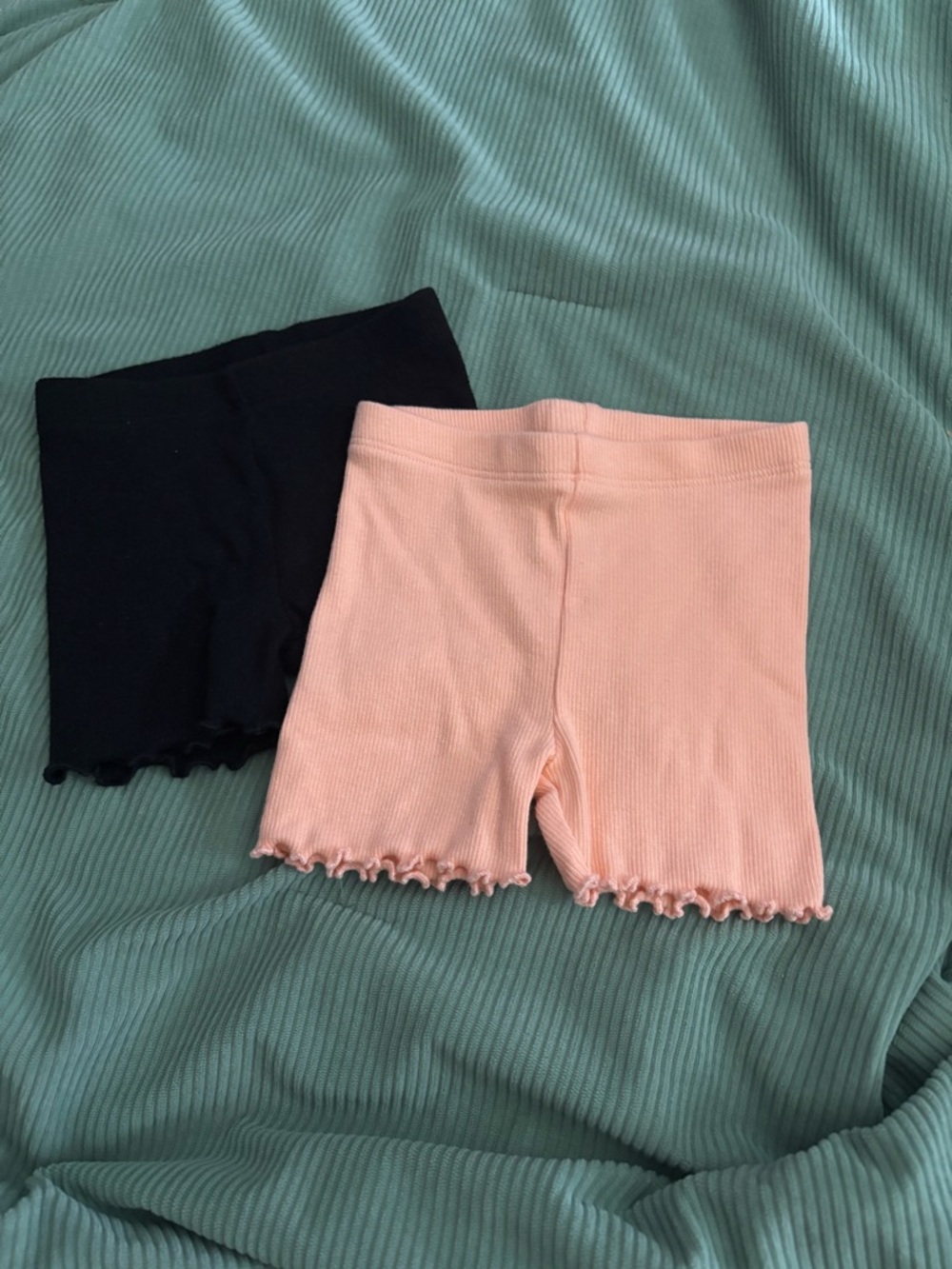 Garanimals Black And Coral Ribbed Baby Shorts